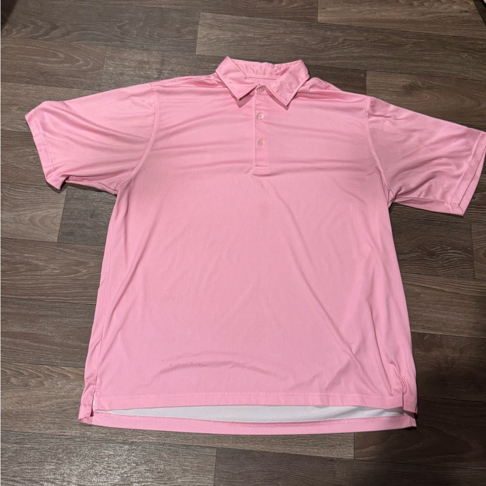 Donald Ross Men’s Pink Striped Golf Polo Shirt XL